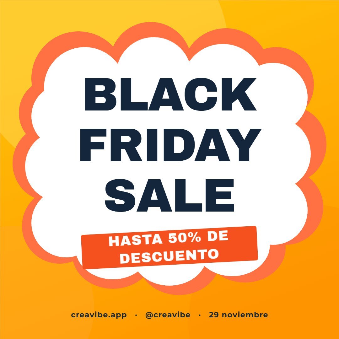 Black Friday CreaVibe · Explosión amarilla