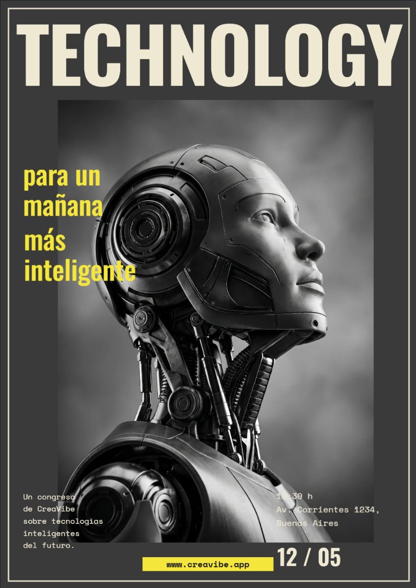 Cartel conferencia tecnología IA — Editorial