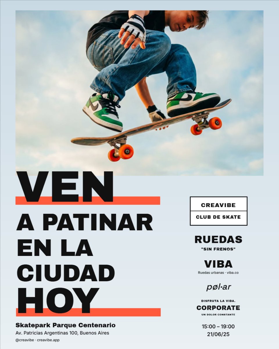 Cartel Día del Skate — Evento urbano