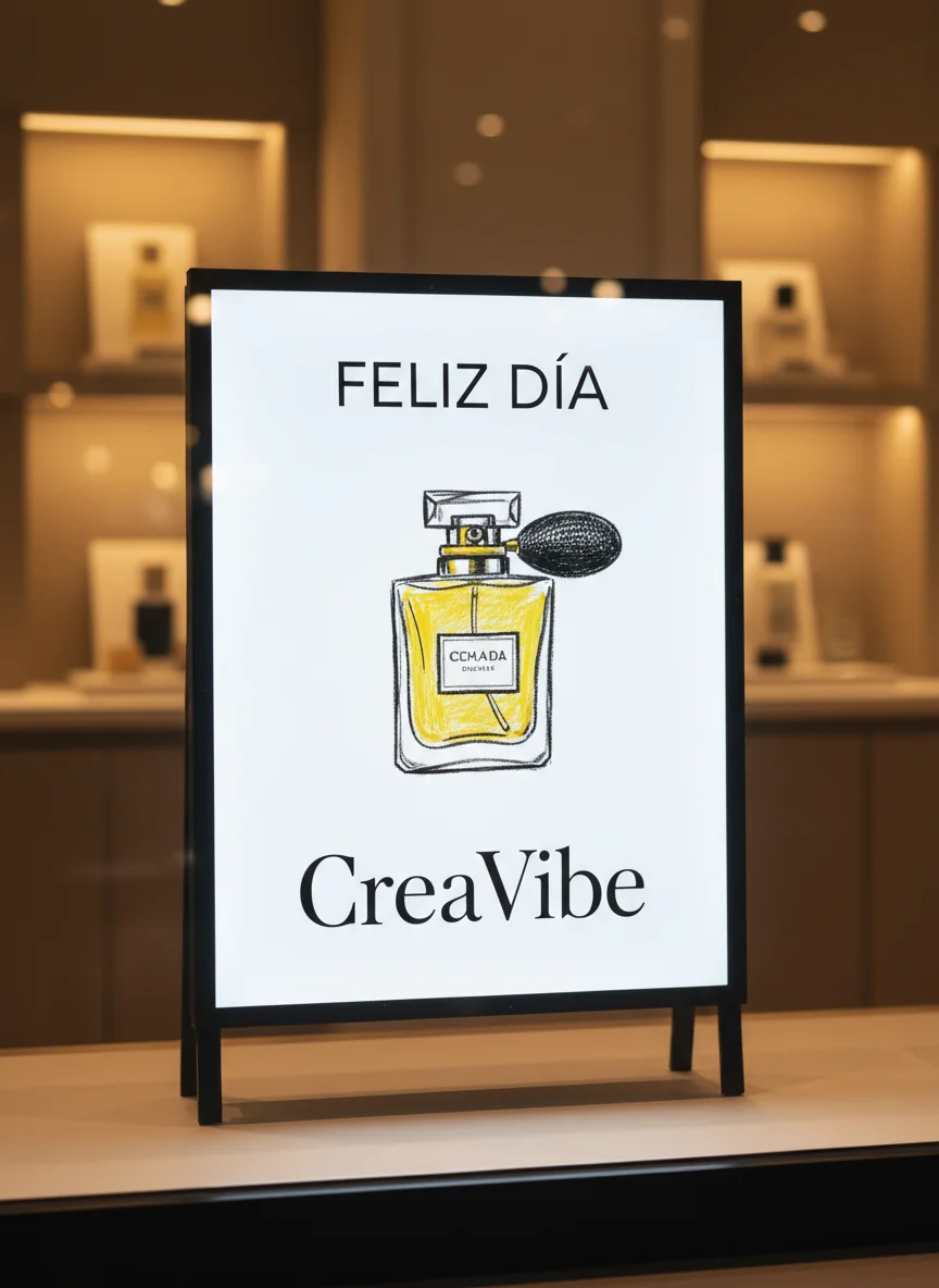 Cartel Publicitario Realista en Escaparate de Lujo