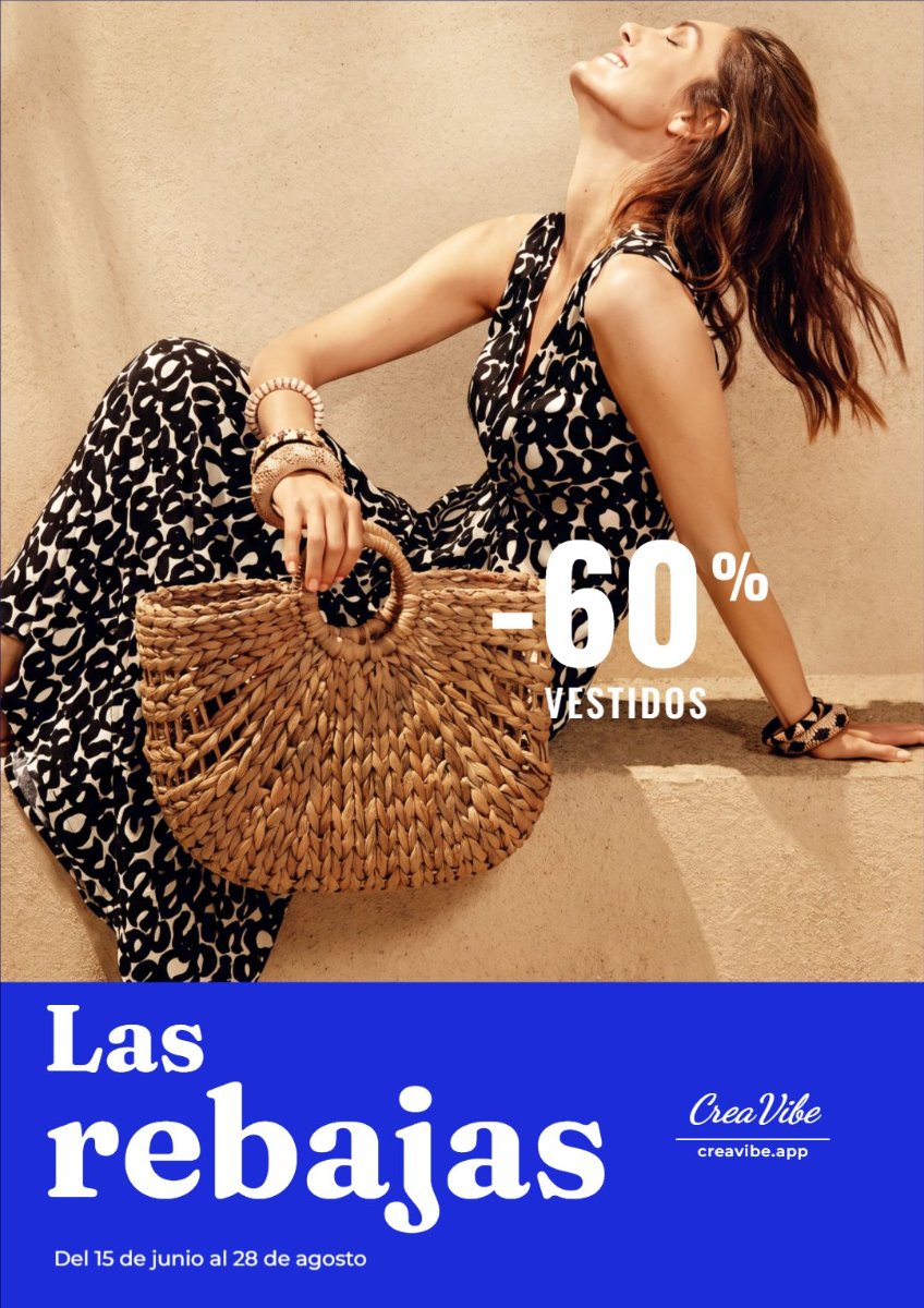 Cartel Rebajas Moda Verano -50%