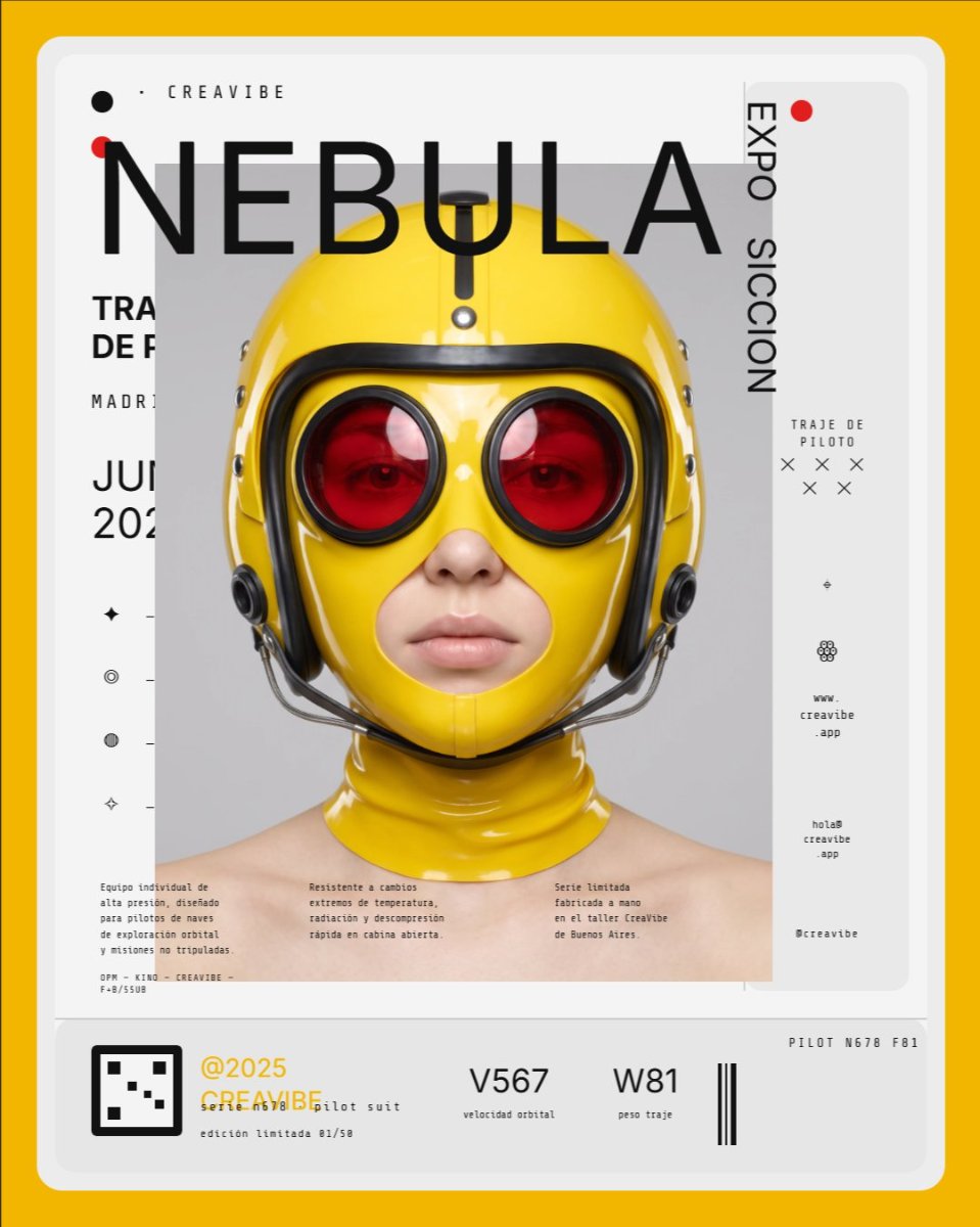 Cartel Sci-fi Piloto — Exposición futurista