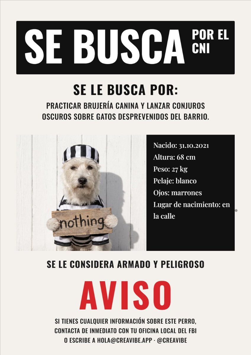Cartel Se Busca estilo FBI con mascota