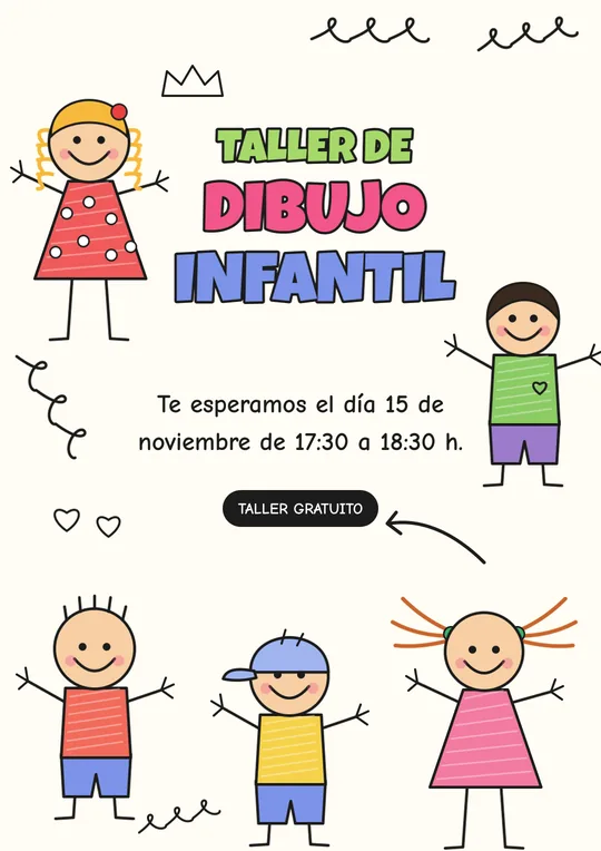 Cartel Taller de dibujo infantil