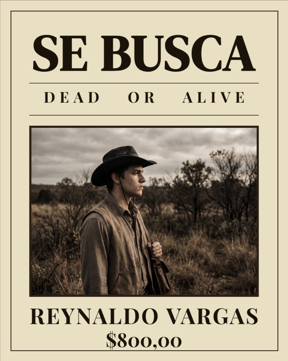 Cartel Wanted estilo Western - Se busca
