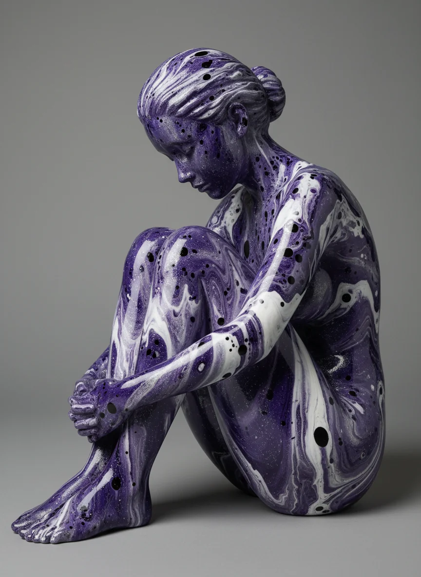Escultura Humana de Mármol Fluido