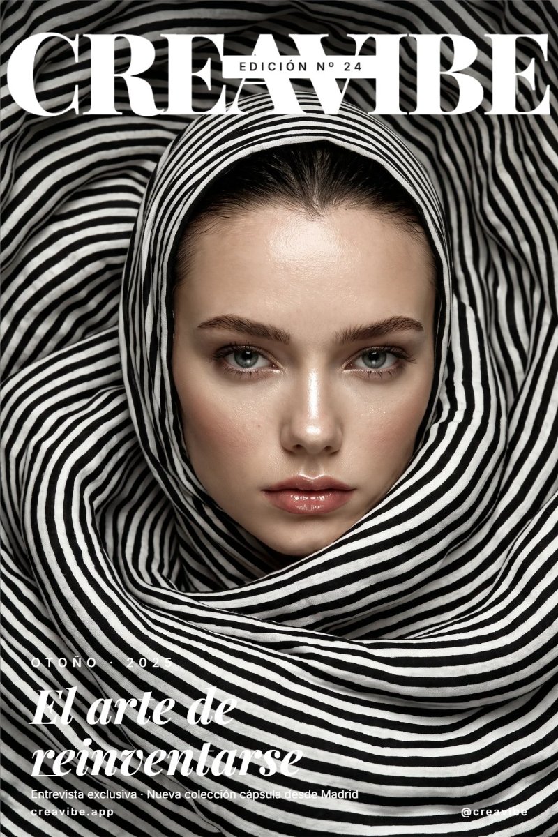 Portada editorial de moda monocromática