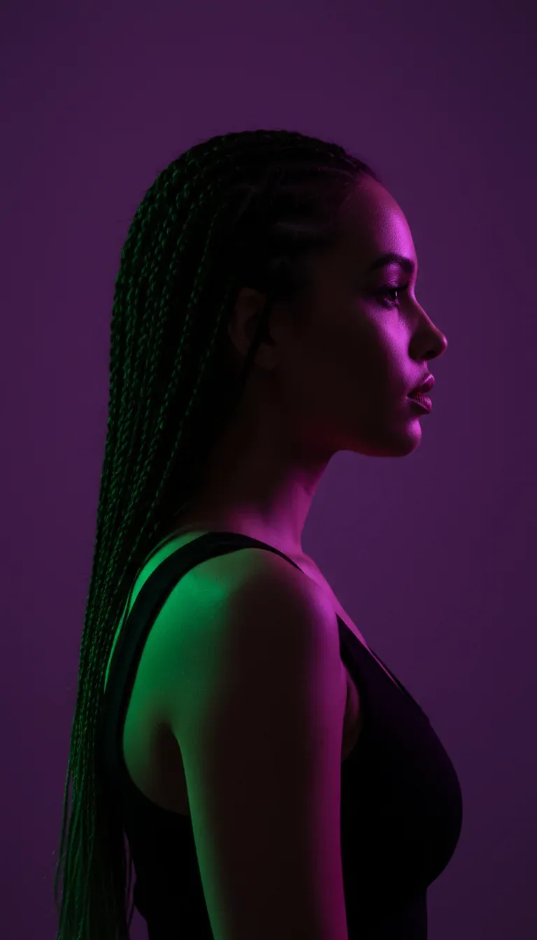 Retrato de Perfil con Iluminación Dual Dramática